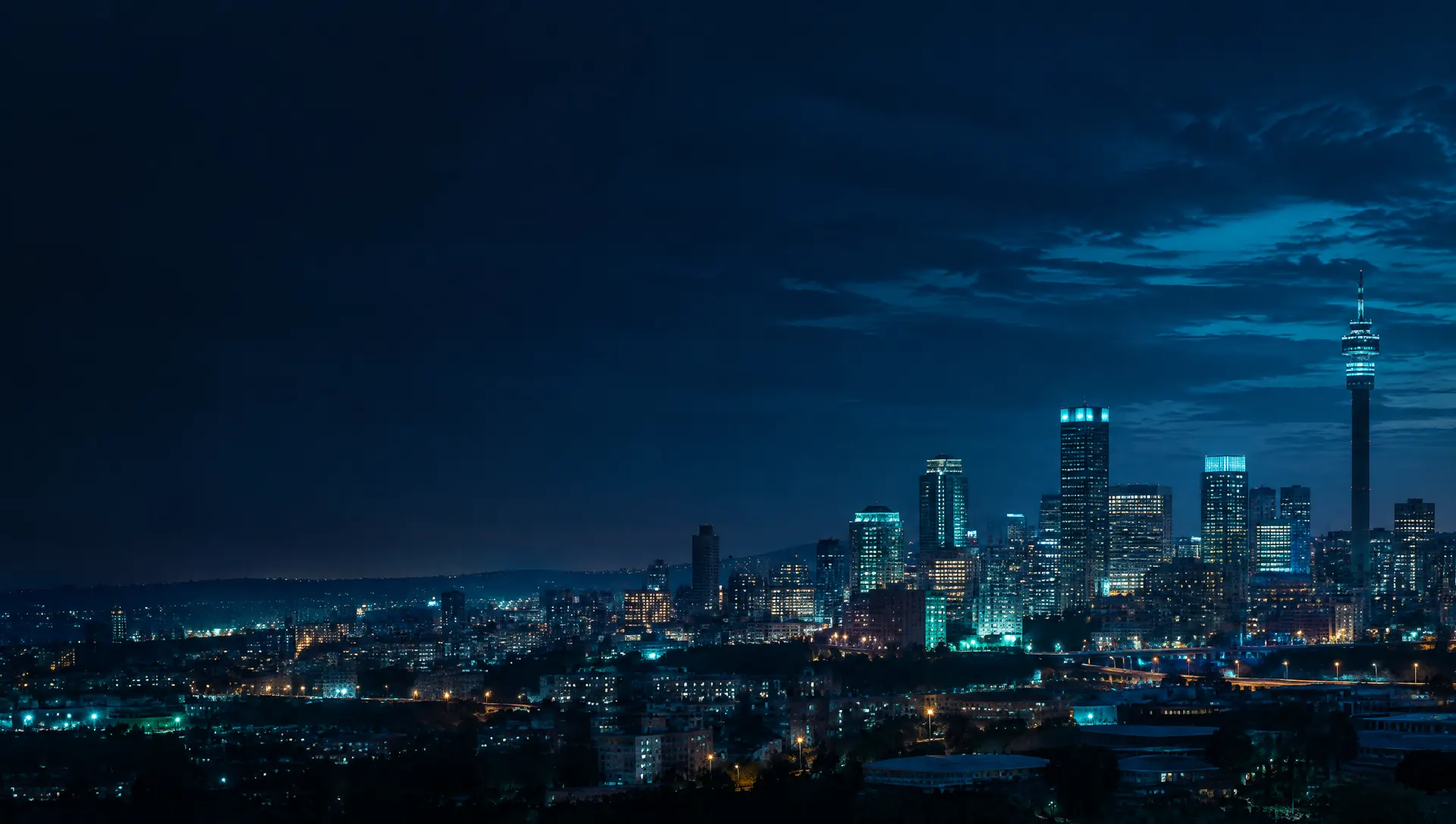Johannesburg skyline at dusk