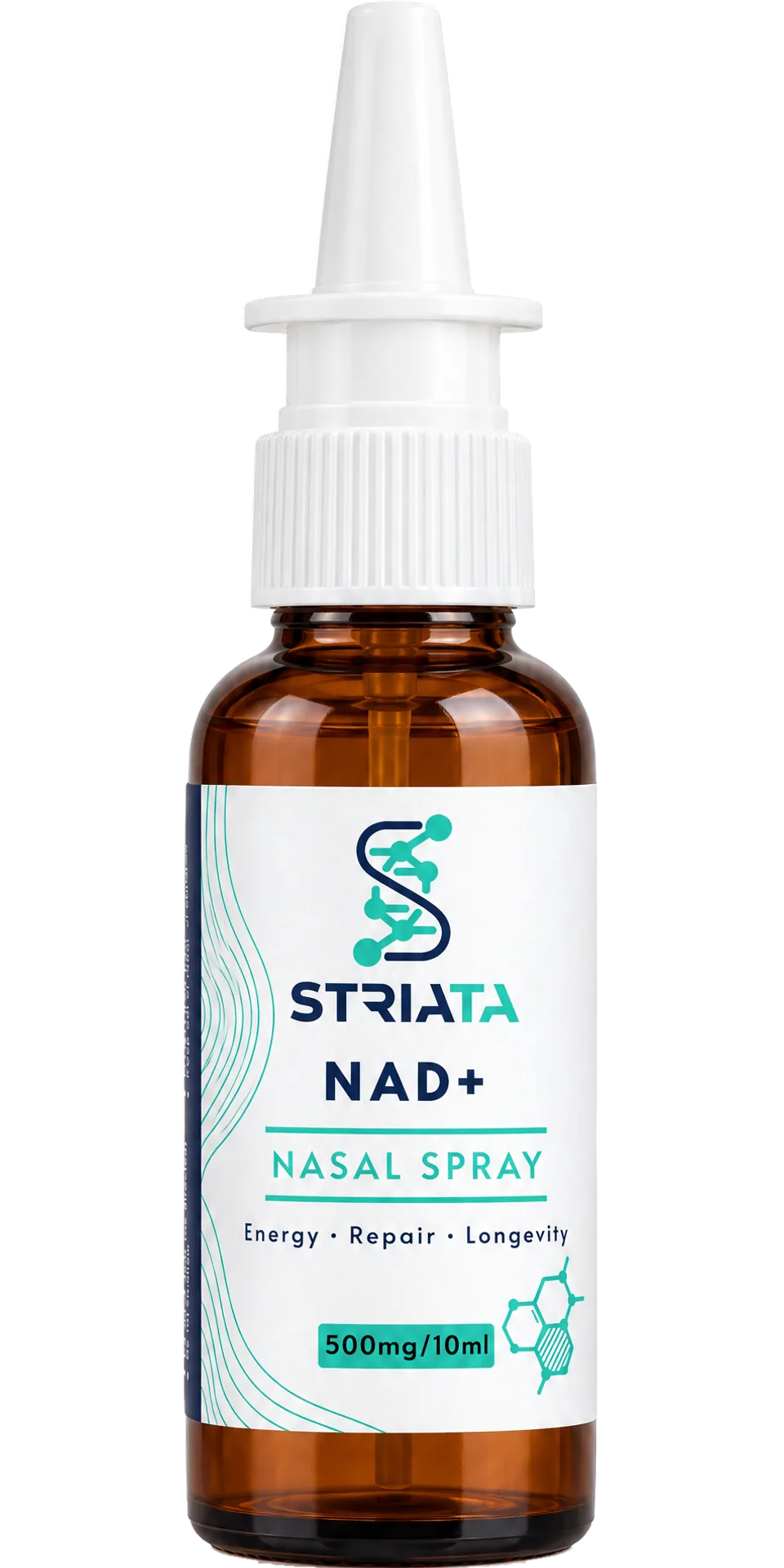 NAD+ Nasal Spray, 10ml amber bottle from STRIATA